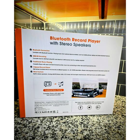 DIGITNOW! M36 Bluetooth Record Player MP3 Cassette Radio Turntable | Open Box - Picture 7 of 7